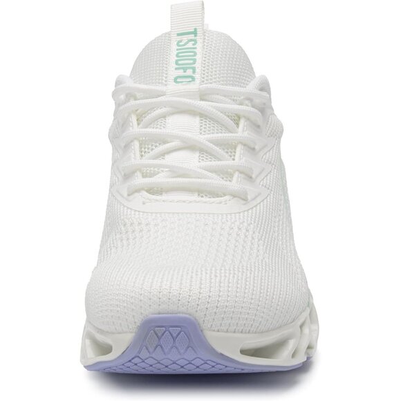 Women's White Purple Running Walking Tennis Blade Athletic Sneakers Shoes - Picture 4 of 5